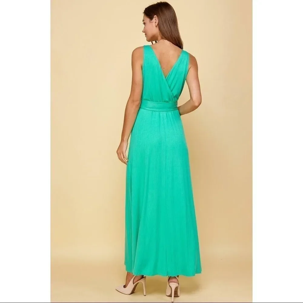 GREEN BELTED MAXY DRESS NEW WITH  THE TAGS - Picture 3 of 6